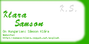 klara samson business card